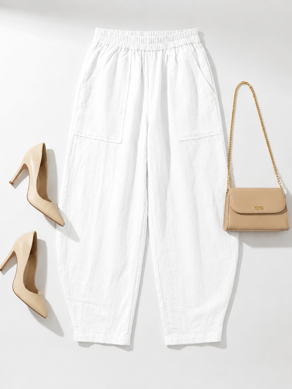 Women Cotton Solid Balloon Fit Pants