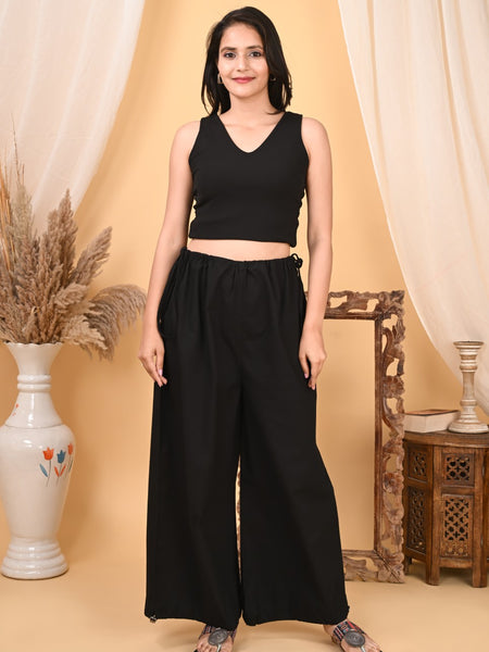 Stylish Women’s Wide Leg Baggy Cotton Ankle Length Pant