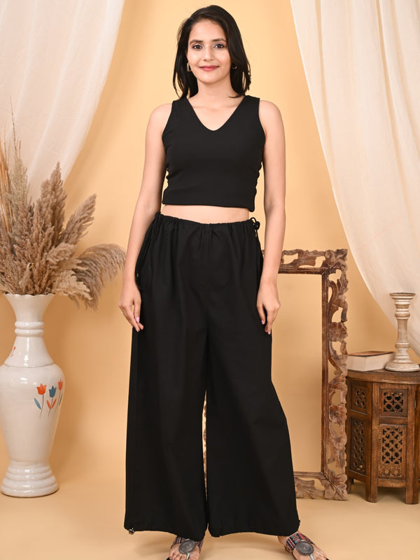 Stylish Women’s Wide Leg Baggy Cotton Ankle Length Pant
