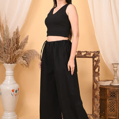 Stylish Women’s Wide Leg Baggy Cotton Ankle Length Pant
