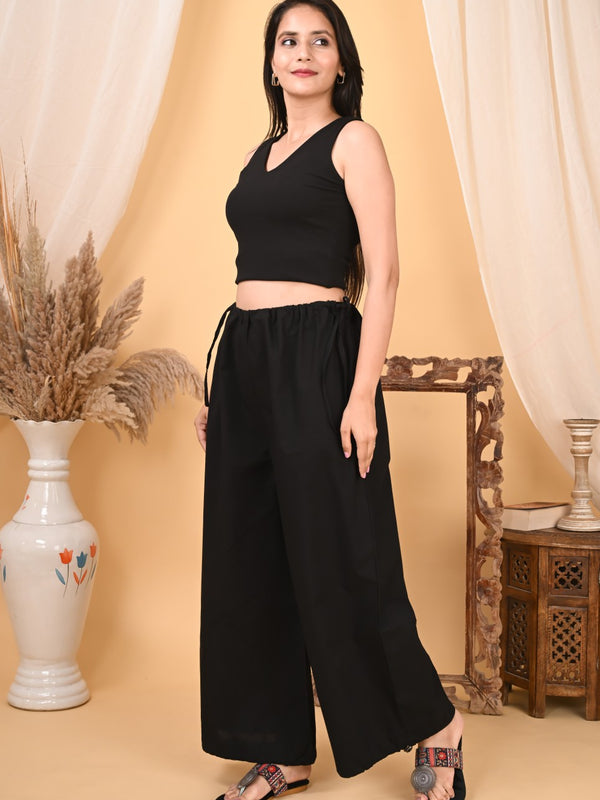 Stylish Women’s Wide Leg Baggy Cotton Ankle Length Pant