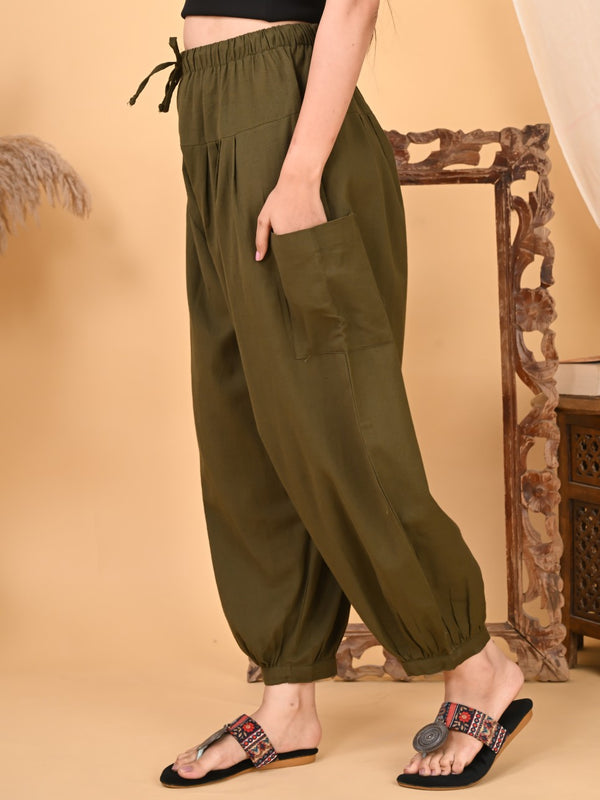 Premium Pure Cotton Bubble Fit Women Pants