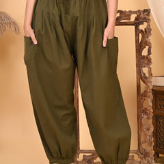 Premium Pure Cotton Bubble Fit Women Pants