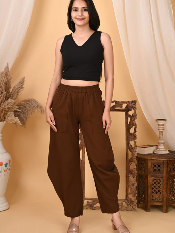 Premium Women Cotton Solid Balloon Fit Pants