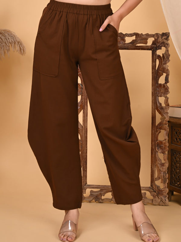 Premium Women Cotton Solid Balloon Fit Pants