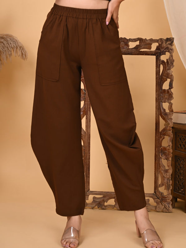 Premium Women Cotton Solid Balloon Fit Pants