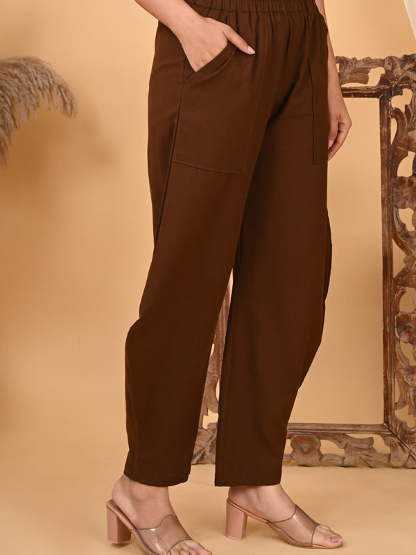 Premium Women Cotton Solid Balloon Fit Pants