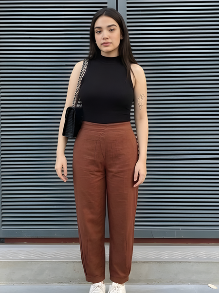 Women Cotton Slub Afghani Style Barrel Pants