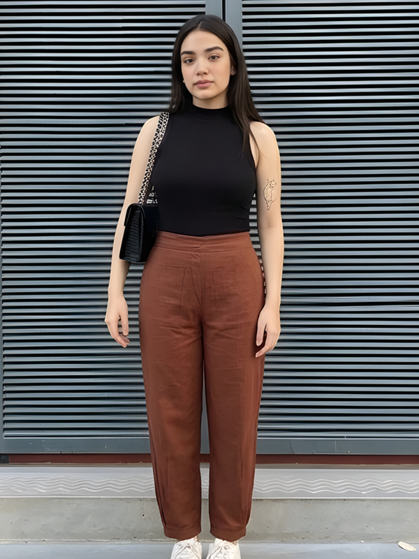 Women Cotton Slub Afghani Style Barrel Pants