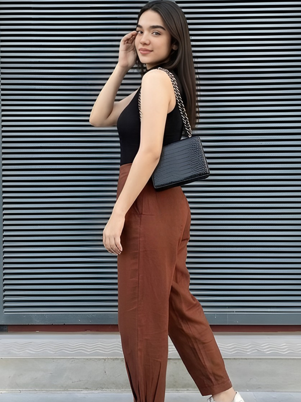 Women Cotton Slub Afghani Style Barrel Pants