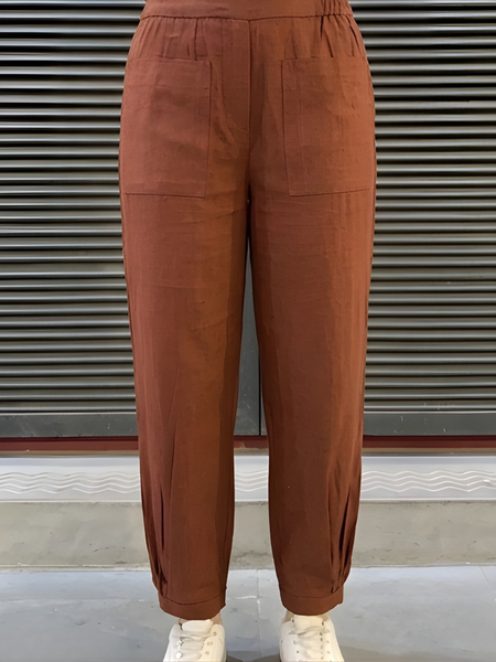 Women Cotton Slub Afghani Style Barrel Pants