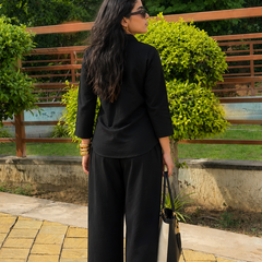 Women’s Cotton Slub Solid Casual Shirt with 3/4 Sleeves