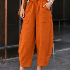 Women Cotton Balloon Fit Pants
